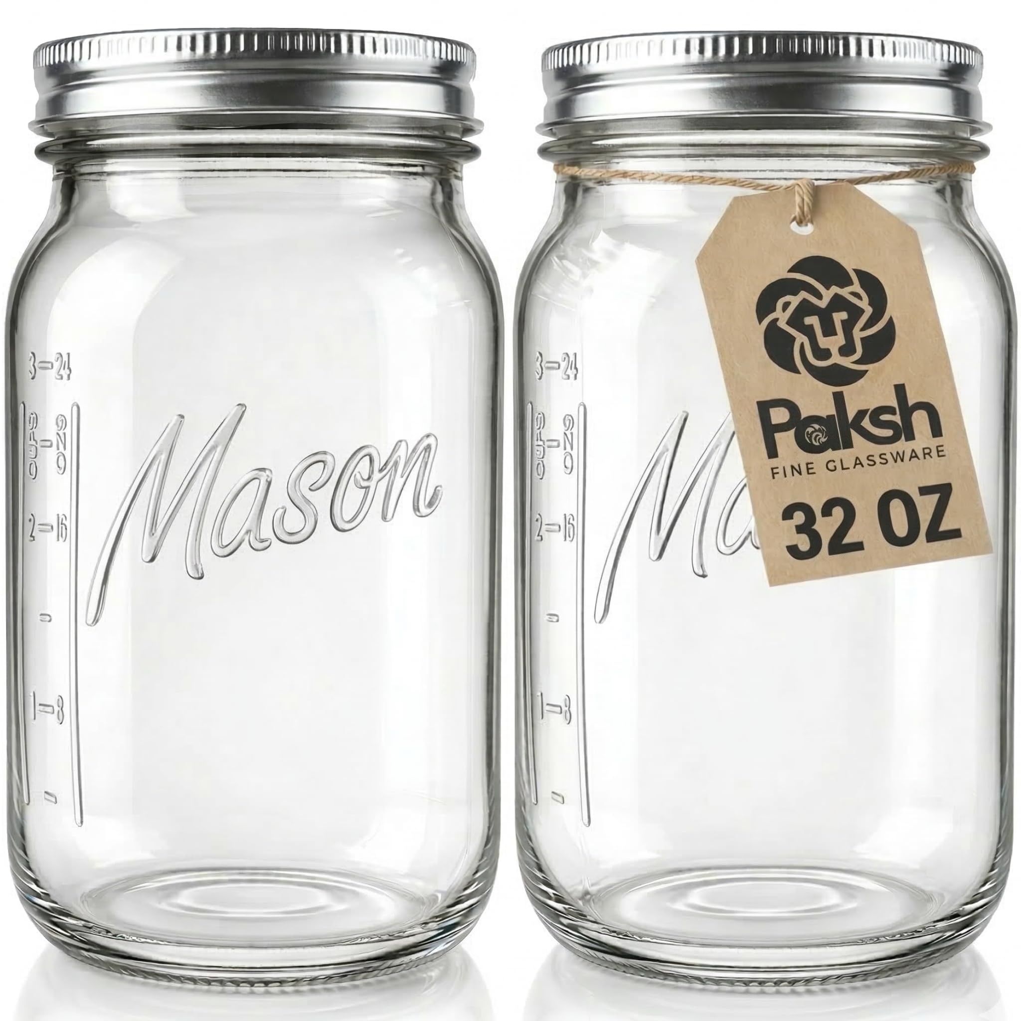Amazon.com: Paksh Novelty Wide Mouth Mason Jars With Lids 32 oz